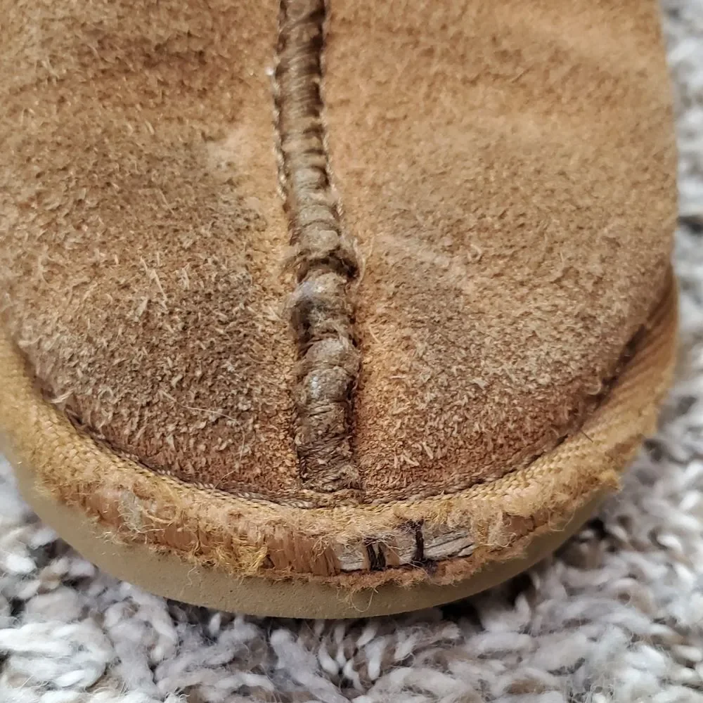 Ugg Brown Suede Slippers With Scherling Lining